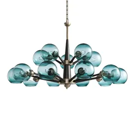 Thalia chandelier blue glass